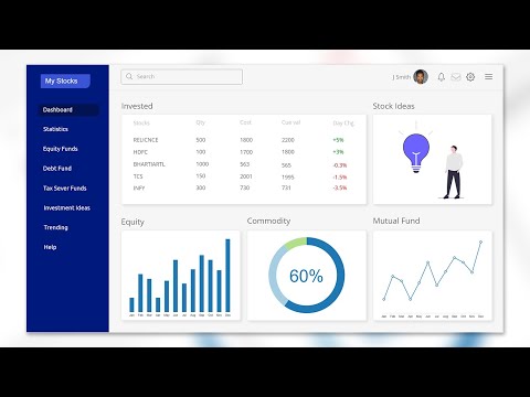 Dashboard UI Design In Adobe XD || Share Trading APP UI Design