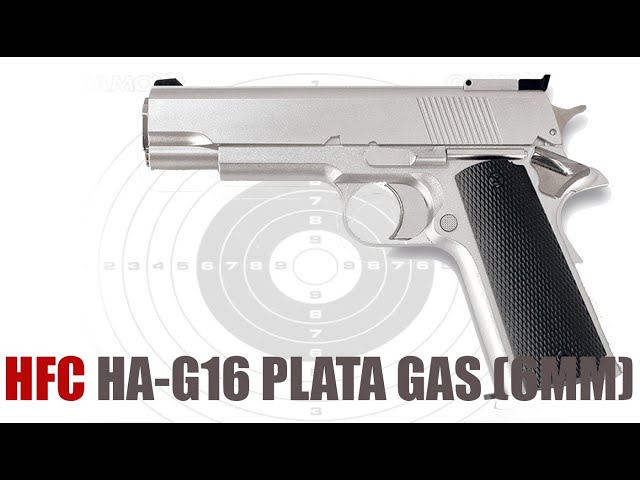 Vídeo relacionado con HFC Pistola Tipo Colt 1911 de Gas Calibre 6mm - Plata - Energía 0.4 Julios - Velocidad de Disparo 63m/s - 208 FPS. Ref:G123BC