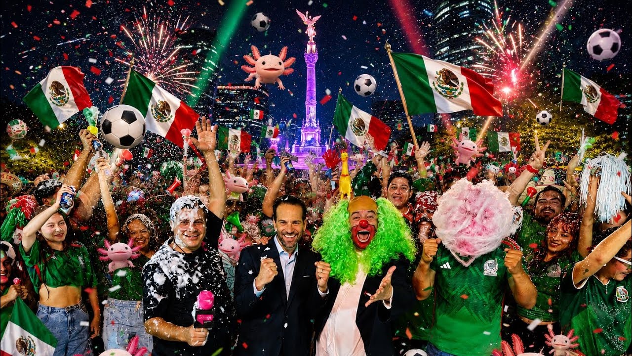 Brozo y Loret celebran en el Ángel de la Independencia 