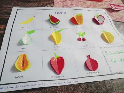 3D fruits school project #baby learning videos #fruits chart #3d fruits assignment #school projects