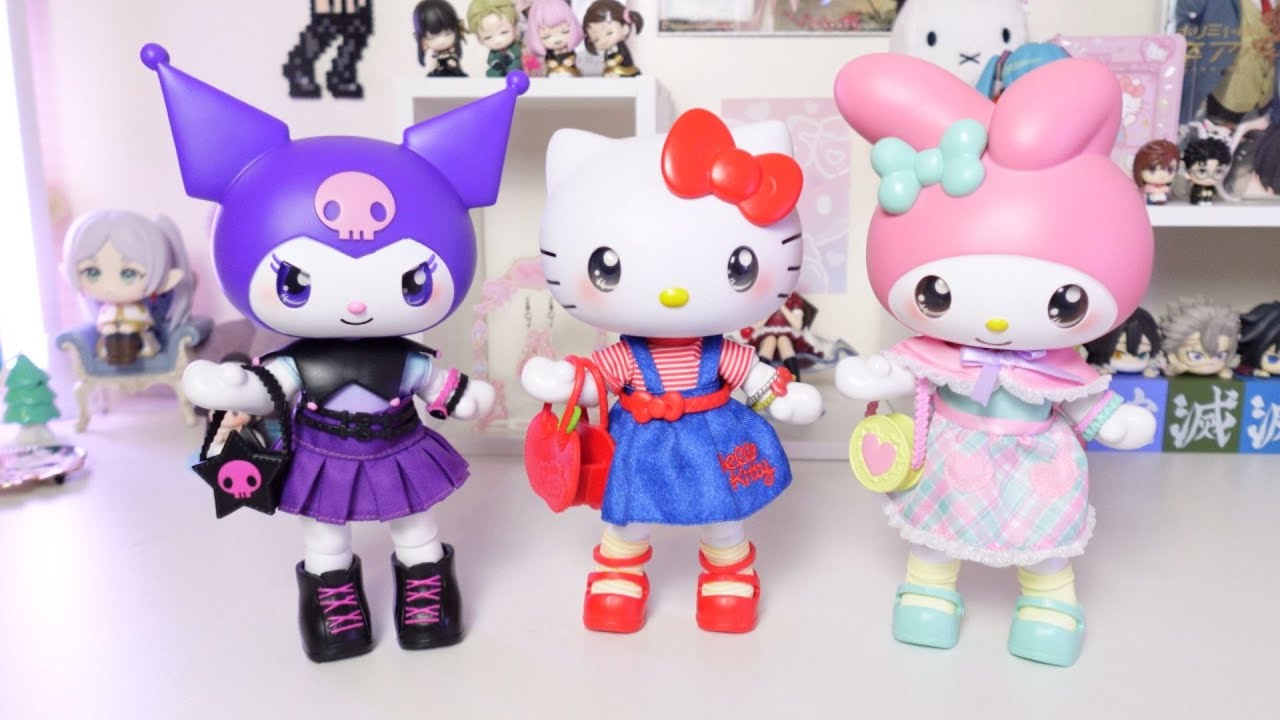 Sanrio Dolls Unboxing Kuromi, Hello Kitty, and My Melody 𑣲
