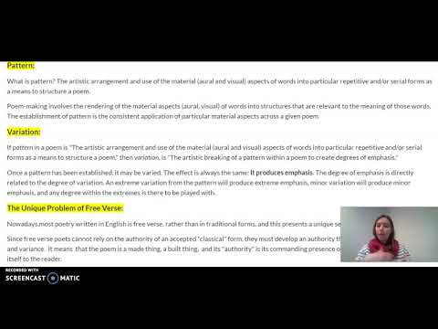 Pattern and Variation in Poetry