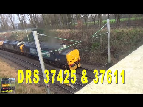 DRS's 37425 & 37611 At Pleck Park Hauling Nuclear Flasks