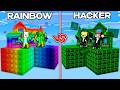 Banana Kid and JJ vs Mikey and Carrie: HACKER vs RAINBOW SKYBLOCK BATTLE In Minecraft - Maizen