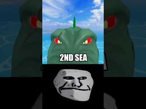 SEA BEAST in 2ND SEA vs 3RD SEA 🐲🔥 (Blox Fruits) TROLL FACE #shorts