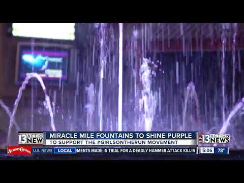 Fountains at Miracle Mile Shops turn purple for Girls On The Run