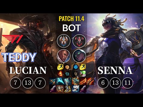 T1 Teddy Lucian vs Senna Bot - KR Patch 11.4