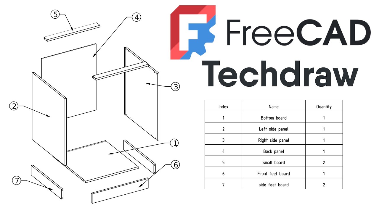 Freecad 1.0 - Assembly, Exploded views and Parts List - Tutorial