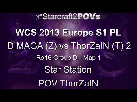 SC2 HotS - WCS 2013 EU S1 PL - DIMAGA vs ThorZaIN 2 - Ro16 Group D - Map 1 - Star Station - ThorZaIN