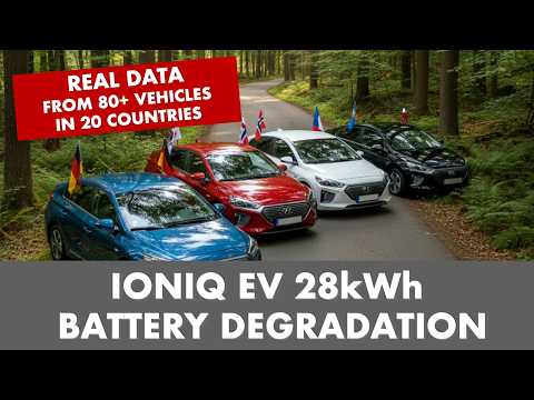Battery Degradation of 80+ Hyundai Ioniq 28kWh EVs - How much is left after 200,000km?
