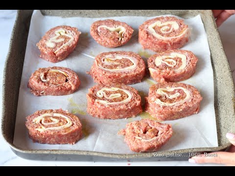 Ricetta con carne macinata che ti sorprenderà:  Girelle di carne ripiene di prosciutto e scamorza