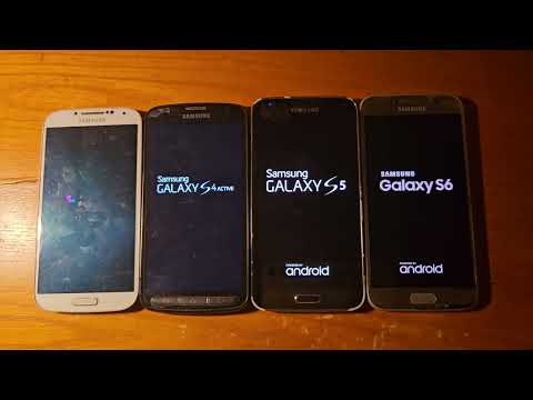 Samsung Galaxy S4 vs S4 Active vs S5 vs S6 startup & shutdown race! 