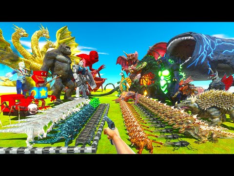 Giant Bloop vs Giant Gorilla | Fantasy vs Carnivore Dinosaurs - Animal Revolt Battle Simulator