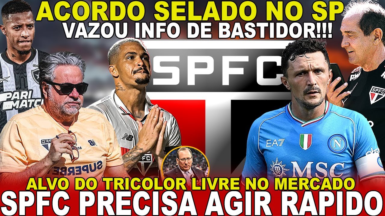 VAZOU HOJE!!! SPFC SELA ACORDO! FOI CONFIRMADO | MÁRIO RUI LIVRE PRA ASSINAR | LUCINAO NO GALO E+