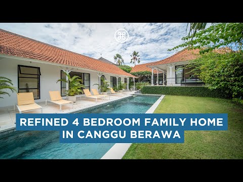 Sophisticated 4-Bedroom Family Villa close to Berawa Beach