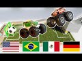Custom Hot Wheels Monster Truck Battle of Countries 💥 Championship 2024🏆Crashing Soccer Tournament