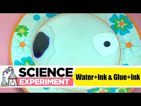 Water+Ink & Glue+Ink Experiment | Science Experiment -47 | Easy Chemistry Experiments