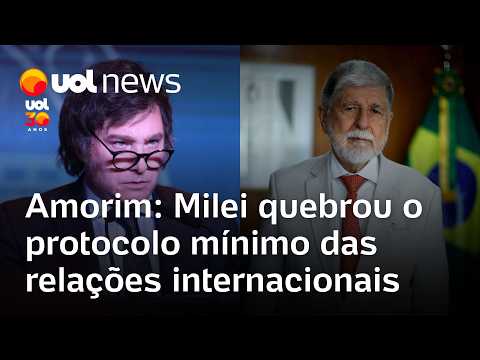 Milei quebrou o protocolo mínimo das relações internacionais, diz ministro Celso Amorim