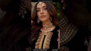 Hand Embroidered Pure Micro Velvet Suit with Chunri Size 36 - Video 2