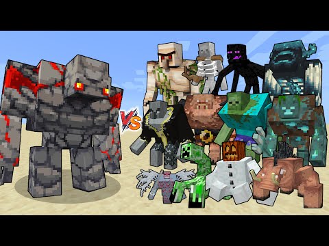 Redstone Golem vs Mutant Creatures - Redstone Golem (Minecraft Dungeons) vs Mutant mobs