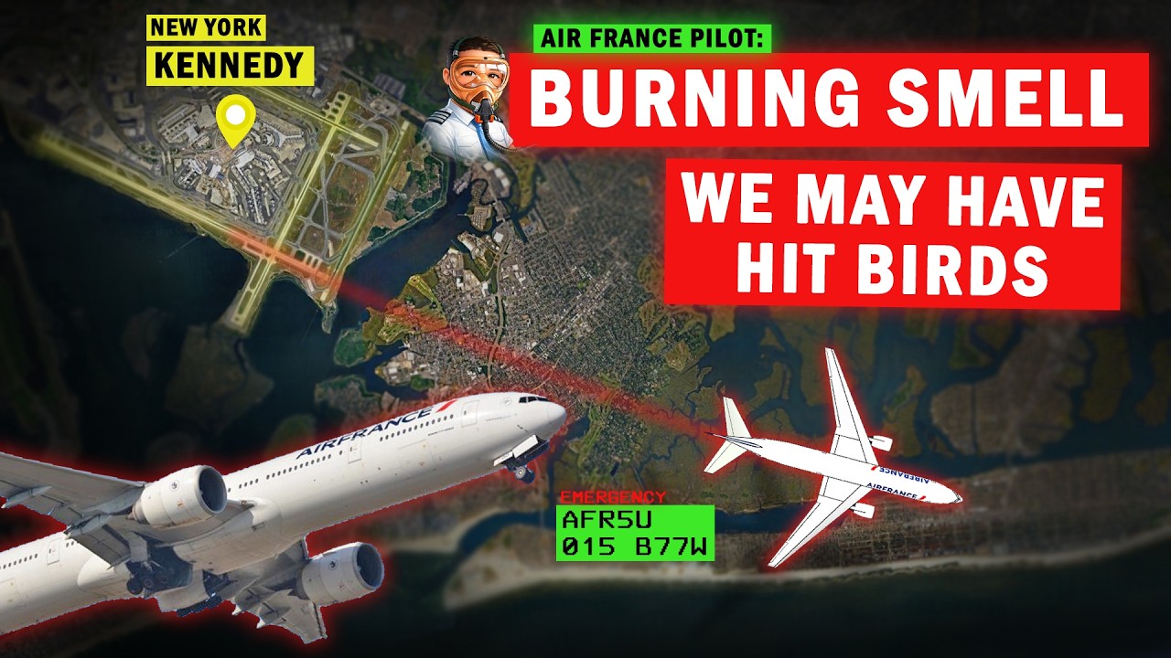 Air France BURNING SMELL After Potential Bird Strike!