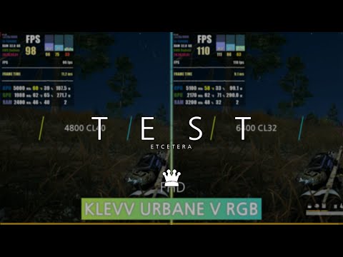 URBANE V RGB 에센코어 클레브 DDR5 램메모리 DDR5-6400 CL32, 배틀그라운드 게임 프레임 비교