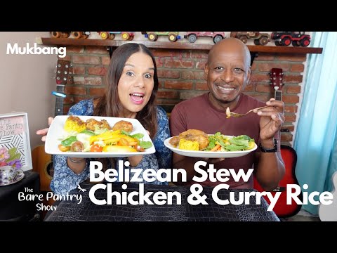 Mukbang: Belizean Stew Chicken & Curry Rice | Lunch Date at Lucille's
