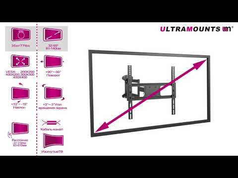 Миниатюра изображения товара Кронштейн для телевизора Ultramounts UM 906 (черный)