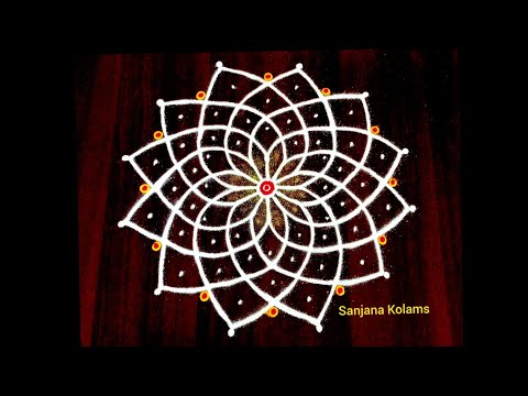 2052. 5 Dot Easy Simple and Beautiful KambiKolam/Ugadhi specialRangoli/PandagaMuggu/ FridayRangoli