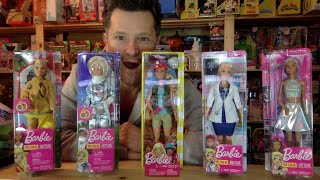 BARBIE YOU CAN BE ANYTHING 60th ANNIVERSARY ASTRONAUT FIREFIGHTER DOCTOR POP STAR PALEONTOLOGIST