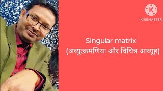 Why a Singular Matrix is a MAJOR Problem