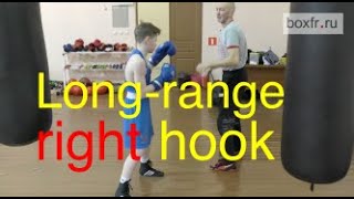 Boxing: long distance right hook