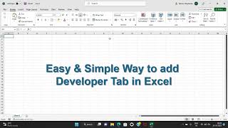 How to add Developer Tab to the Ribbon in Excel || Enable Developer Tab