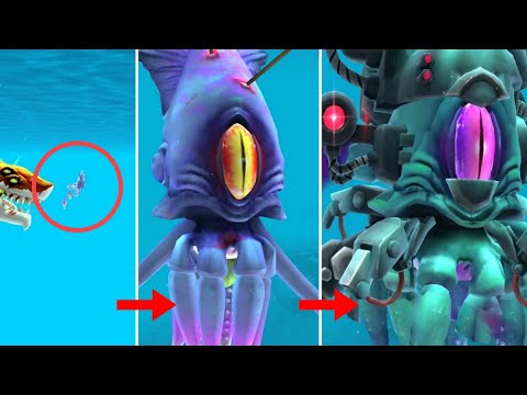 EVOLUTION OF COLOSSAL SQUID BOSS - Hungry Shark World