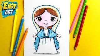 Dibujos KAWAII - Como Dibujar LA VIRGEN MARIA KAWAII │How to draw the Virgin Maria ► Easy Art