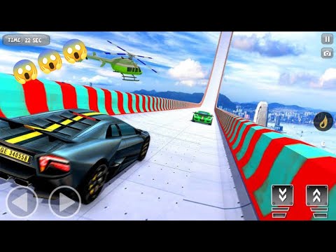 Impossible Stunt Car Tracks 3D: Blue Car Driving Stunts Levels 14 & 15 - Android GamePlay 2019