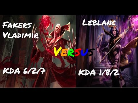 SKT T1 Faker - Vladimir vs Leblanc - Korean Challenger Replay