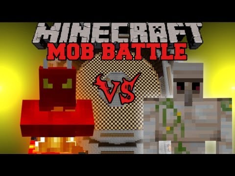 PopularMMOs - Iron Golem Vs. Fire Demon - Minecraft Mob Battles - Legendary Beasts Mod