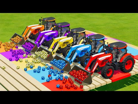 LOAD AND TRANSPORT MINI SOCCER BALLS WITH MCCORMICK & FENDT TRACTORS - Farming Simulator 22