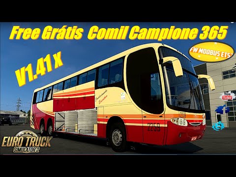 🟢Bus Free Grátis Download Comil Campione 3.65 Abri o bagageiro Som de Ônibus Top 1.41x
