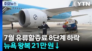 7월 국제선 유류할증료 8단계 더 하락...뉴욕 왕복 21만 원↓ / YTN