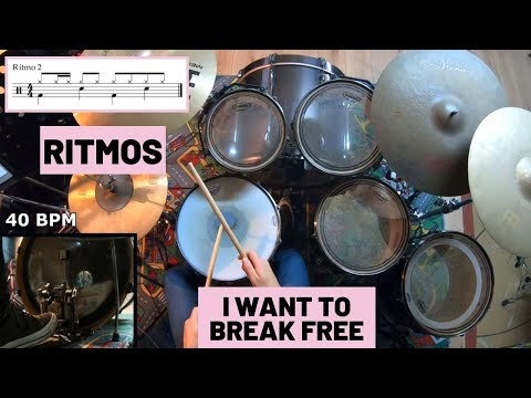 RITMOS de I WANT TO BREAK FREE en BATERÍA – Queen (6 Ritmos Fáciles)