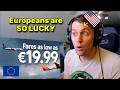 American reacts to Why Europe has DIRT CHEAP Airline Tickets and America does not