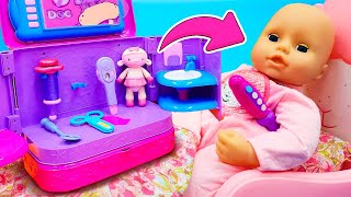 Baby Annabell doll is sick | Pretend to play doctor with baby dolls & toys for kids