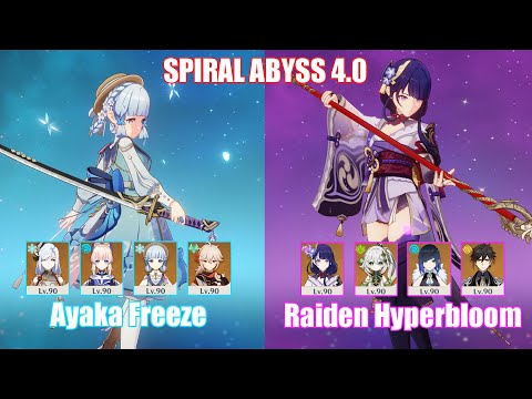 C0 Ayaka Freeze & C0 Raiden Hyperbloom | Spiral Abyss 4.0 | Genshin Impact