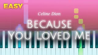 Ca©line Dion - Because You Loved Me - EASY Piano TUTORIAL by Piano Fun Play