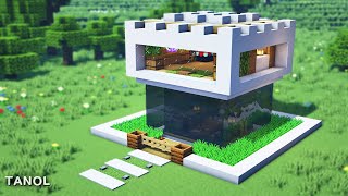 ⚒️ Minecraft : How To Build a Water Pillar Modern House | 마인크래프트 건축 : 물기둥 모던하우스 만들기