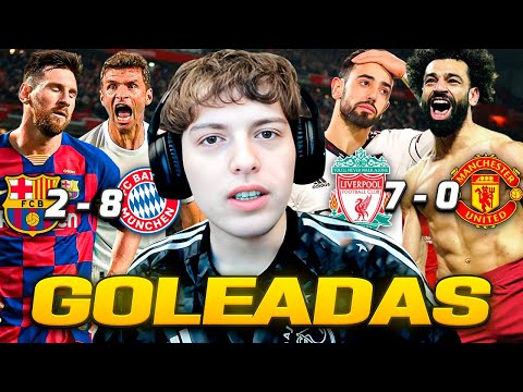LA MAYOR GOLEADA RECIBIDA DE 12 GRANDES EQUIPOS DE EUROPA: BARCELONA, REAL MADRID, UNITED...