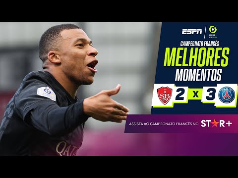 Gols e lances de Brest x PSG
