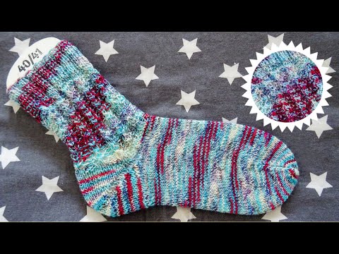 Socke stricken Marietta / sehr dehnbares Sockenmuster / Maschenschäfchen